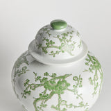Napa Green/White IMPERIAL EMPRESS LIDDED GINGER JAR
