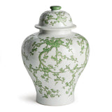 Napa Green/White IMPERIAL EMPRESS LIDDED GINGER JAR