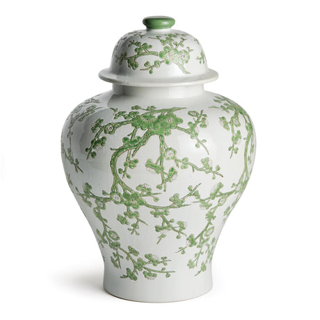 Napa Green/White IMPERIAL EMPRESS LIDDED GINGER JAR
