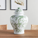Napa Green/White IMPERIAL EMPRESS LIDDED GINGER JAR