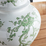 Napa Green/White IMPERIAL EMPRESS LIDDED GINGER JAR