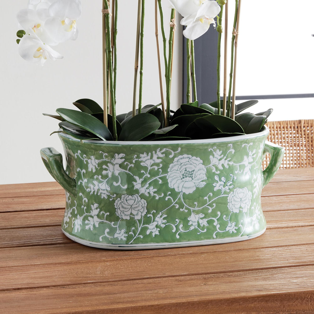 Napa Green/White IMPERIAL LOTUS PLANTER