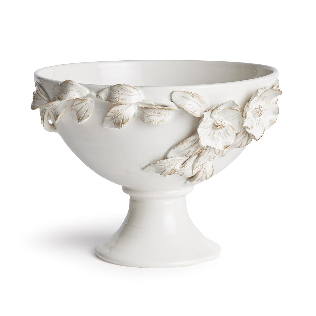 Napa White FIORI DECORATIVE FOOTED BOWL