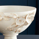 Napa White FIORI DECORATIVE FOOTED BOWL