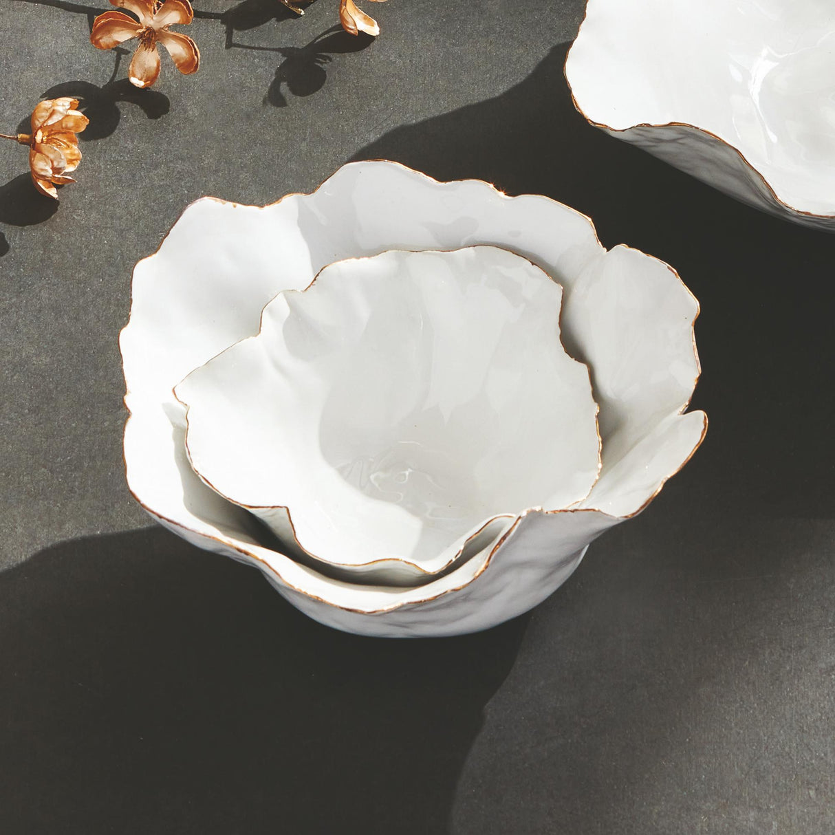 Napa White MARIBELLA DECORATIVE BOWLS, SET OF 2
