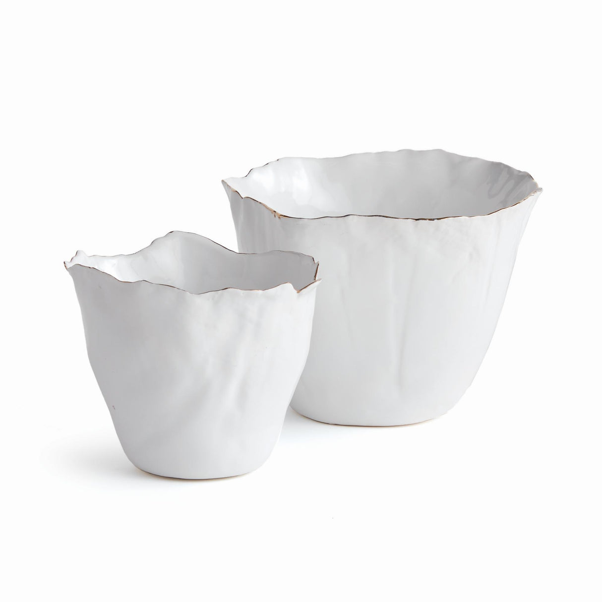 Napa White MARIBELLA CACHEPOTS, SET OF 2