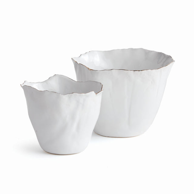 Napa White MARIBELLA CACHEPOTS, SET OF 2