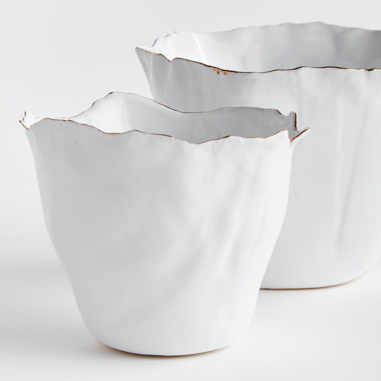 Napa White MARIBELLA CACHEPOTS, SET OF 2