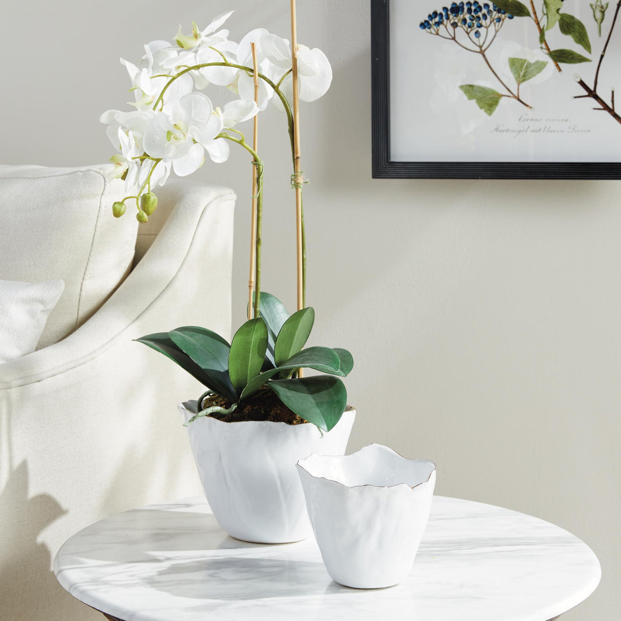 Napa White MARIBELLA CACHEPOTS, SET OF 2