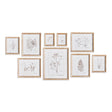 Napa Rattan wrapped frame BOTANICAL STUDY IN SEPIA, SET OF 9