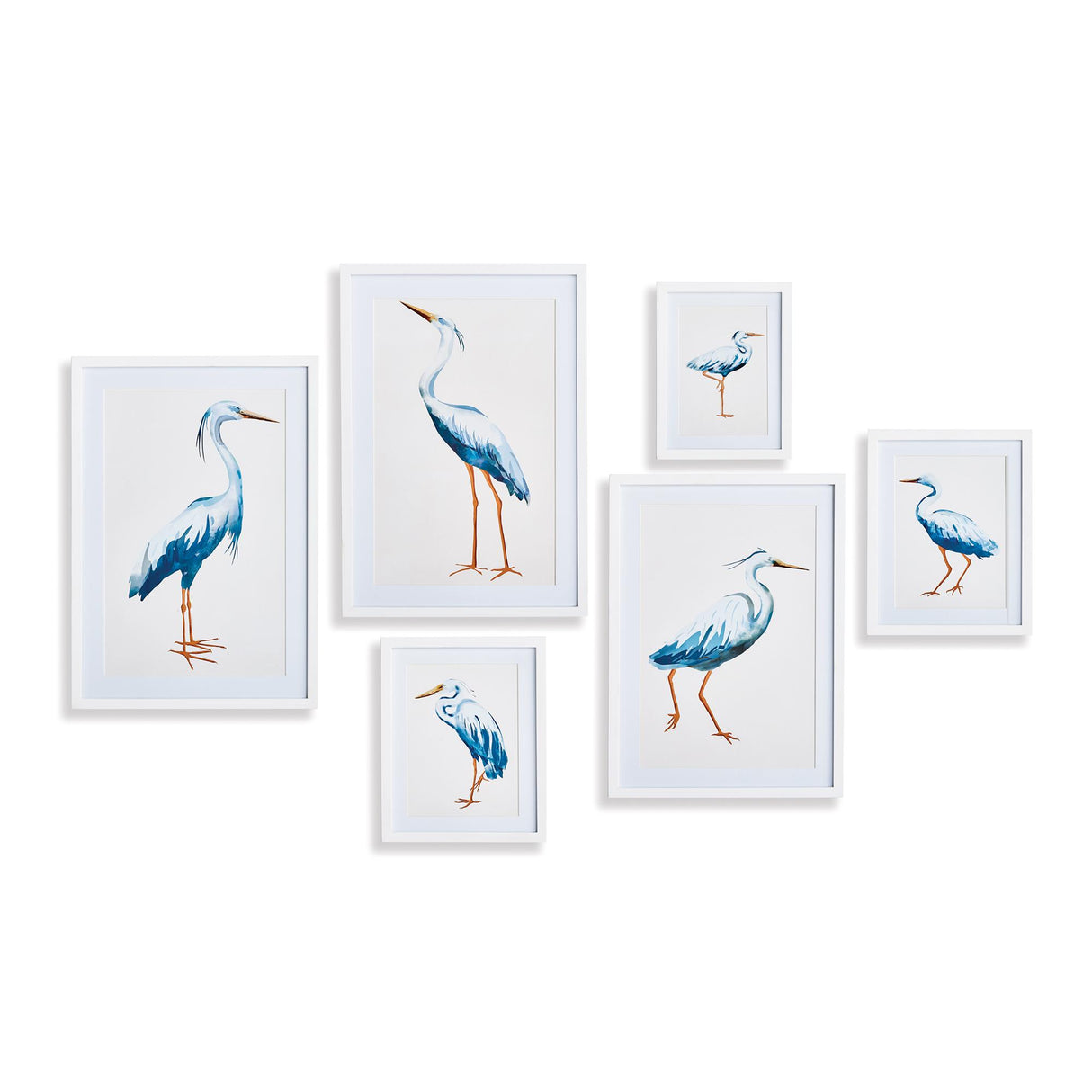Napa Includes mat BLUE HERON GALLERY PRINTS, SET OF 6