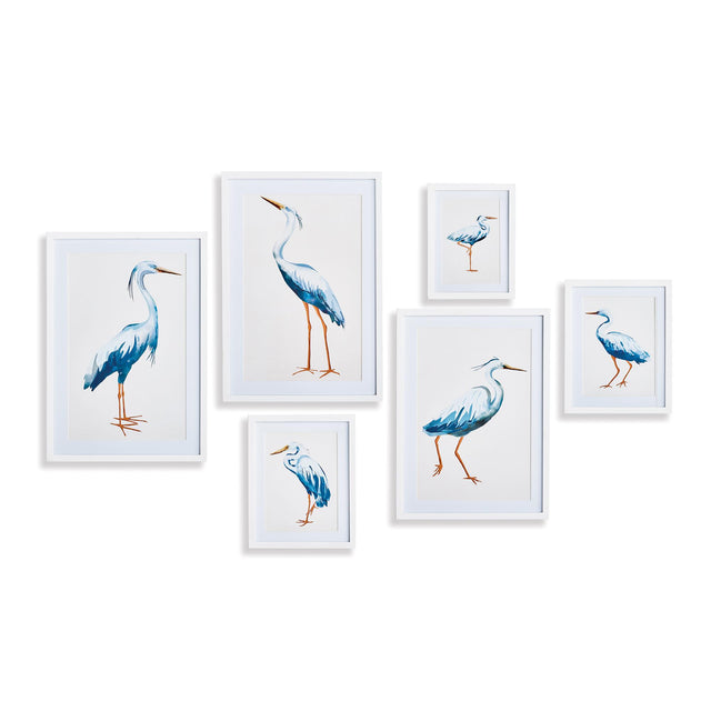 Napa Includes mat BLUE HERON GALLERY PRINTS, SET OF 6