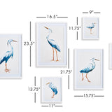 Napa White/Blue Blue Heron Gallery Prints, Set Of 6