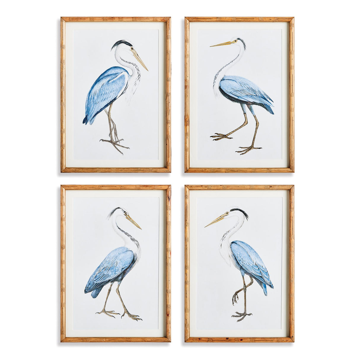 Napa Includes mat ELEGANT BLUE HERON PRINTS, SET OF 4