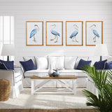 Napa Includes mat ELEGANT BLUE HERON PRINTS, SET OF 4