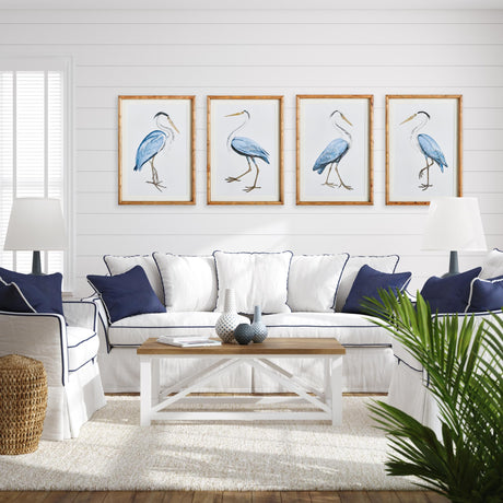 Napa Includes mat ELEGANT BLUE HERON PRINTS, SET OF 4