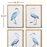 Napa Natural/Blue Elegant Blue Heron Prints, Set Of 4