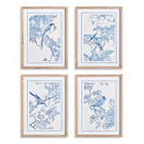 Napa Includes mat MONOCHROMATIC BIRD STUDY, SET OF 4