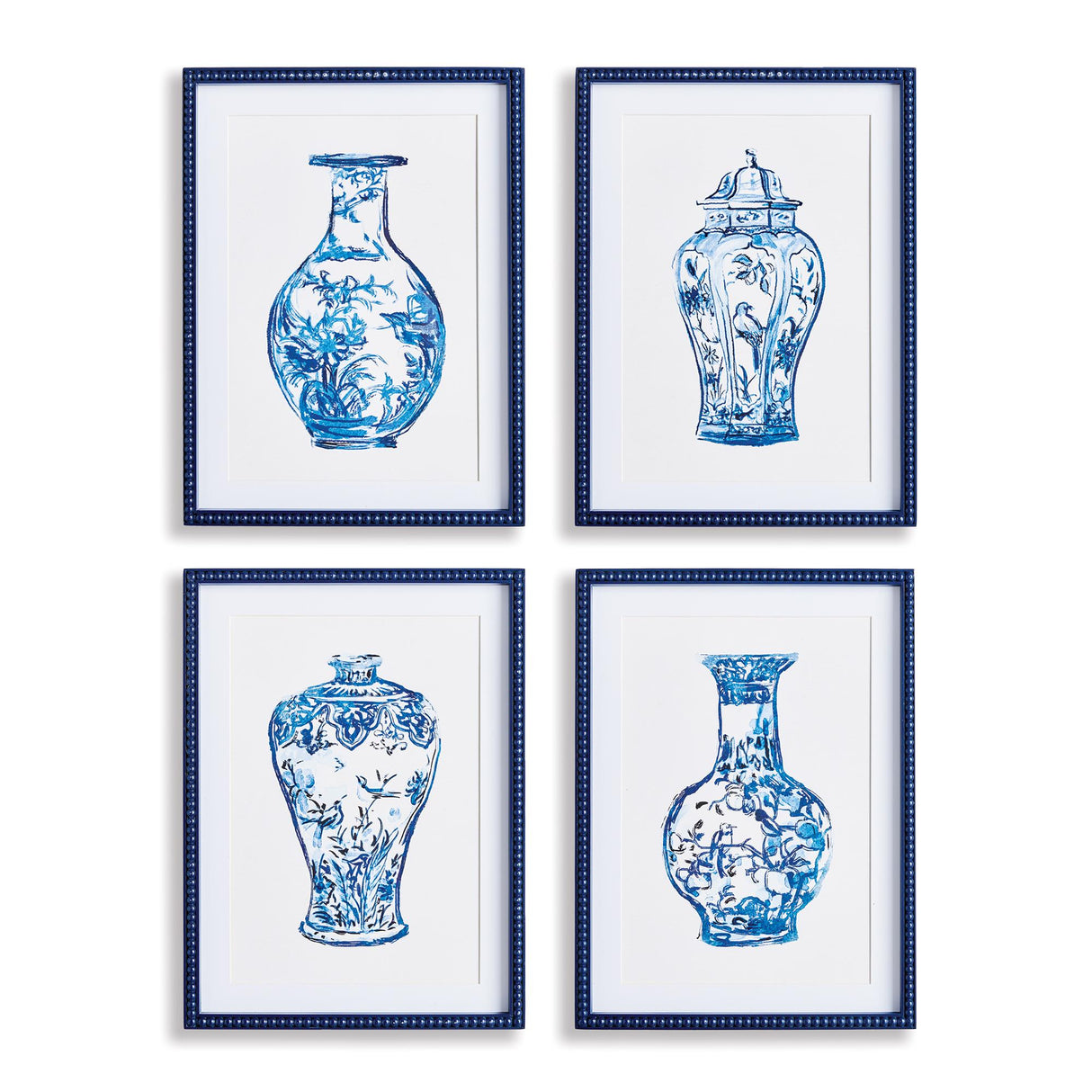 Napa Includes mat ORNAMENTAL URNS IN BLUE, SET OF 4