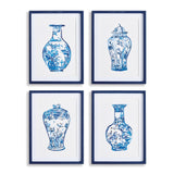 Napa Includes mat ORNAMENTAL URNS IN BLUE, SET OF 4