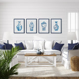 Napa Includes mat ORNAMENTAL URNS IN BLUE, SET OF 4