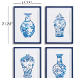 Napa Navy/Blue Ornamental Urns In Blue, Set Of 4