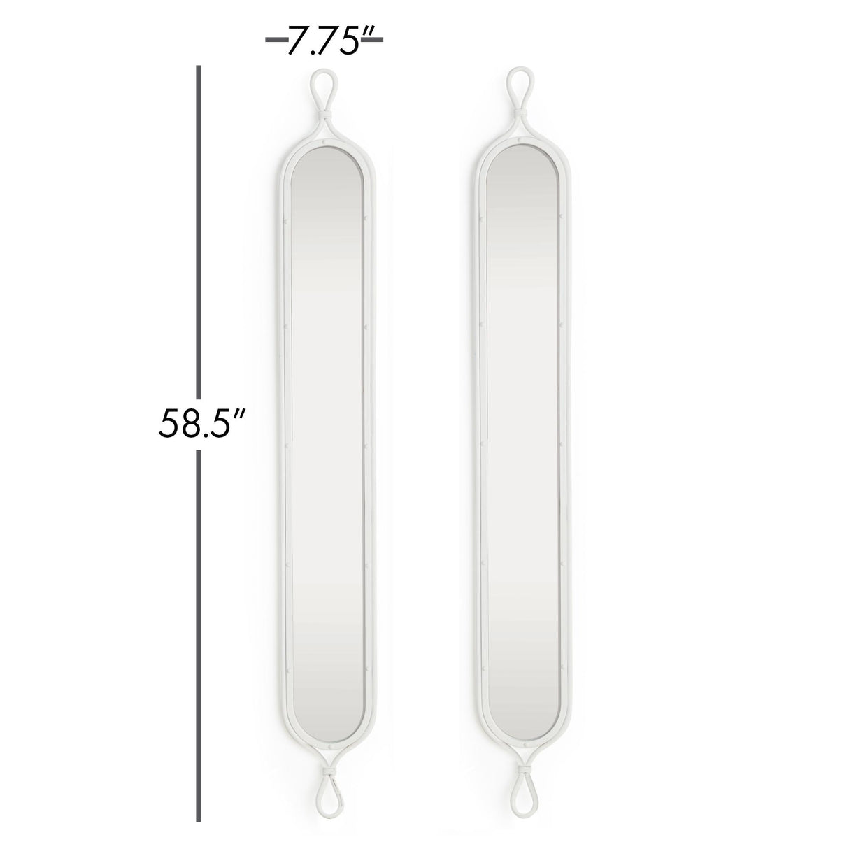 Napa White TALL NARROW MIRRORS, SET OF 2