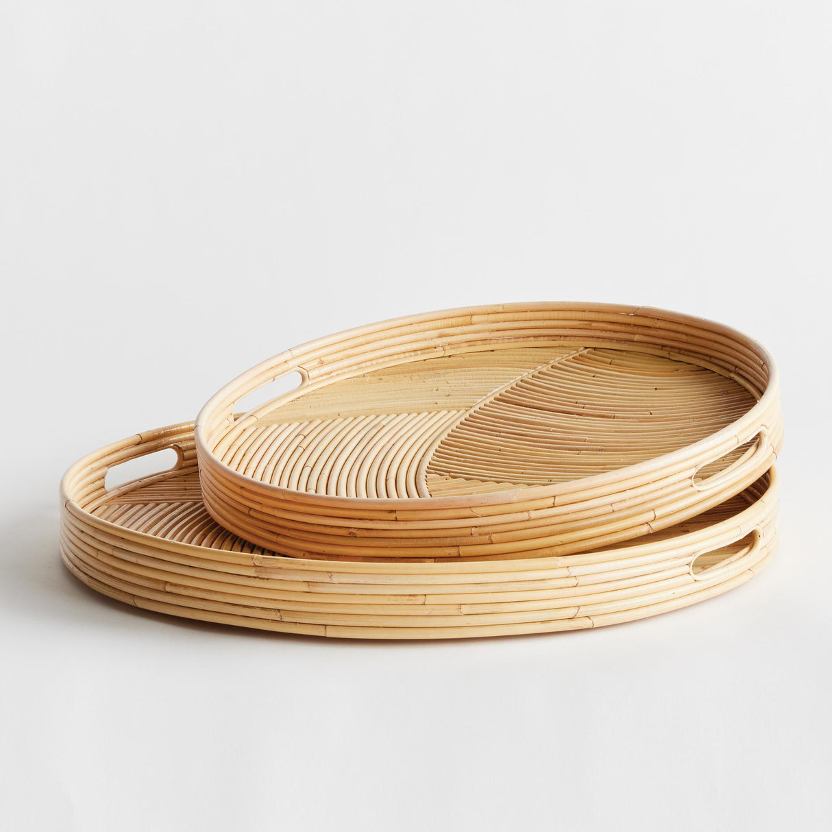 Napa Natural JELANI CANE ROUND TRAYS, SET OF 2