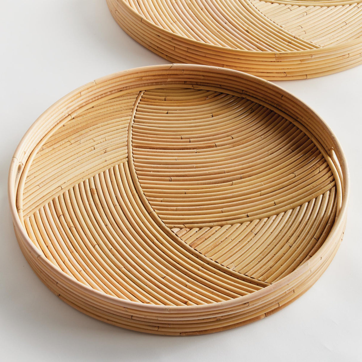 Napa Natural JELANI CANE ROUND TRAYS, SET OF 2