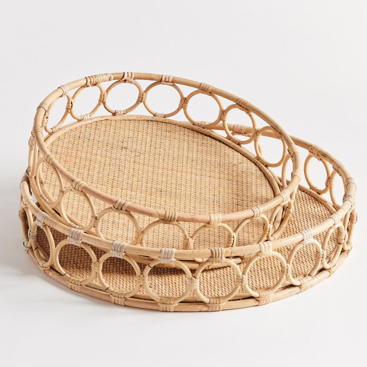 Napa Natural NINETTE ROUND TRAYS, SET OF 2