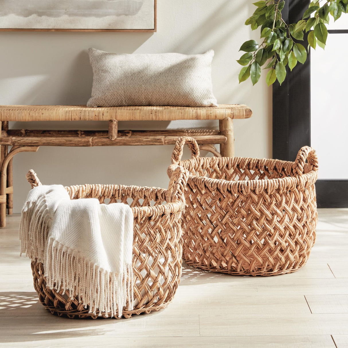 Napa Natural EMLYN BASKETS WITH HANDLES, SET OF 2