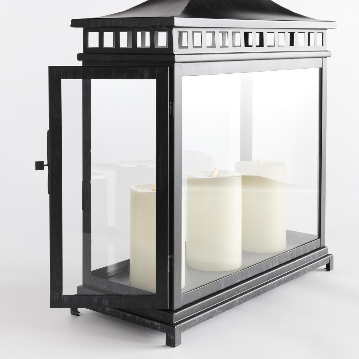 Napa Washed Black KITO OUTDOOR RECTANGULAR LANTERN