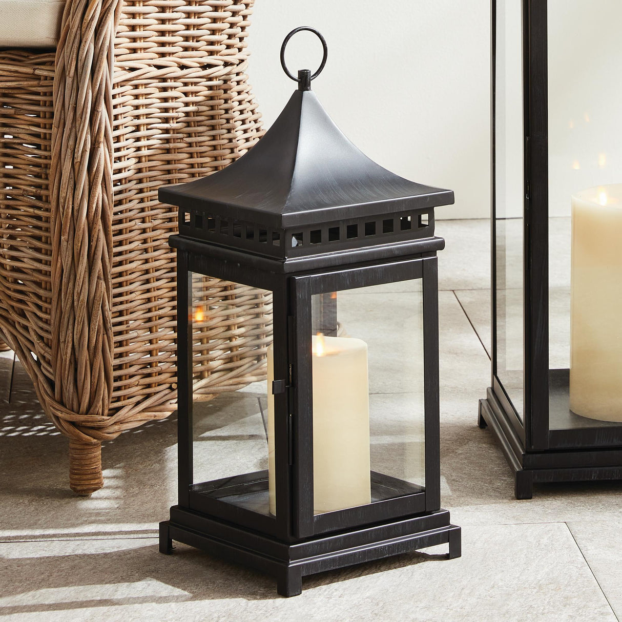 Napa Washed Black KITO OUTDOOR LANTERN SMALL