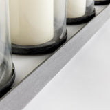 Napa Aged Zinc/Clear BAXTON 5-PILLAR CANDLEHOLDER