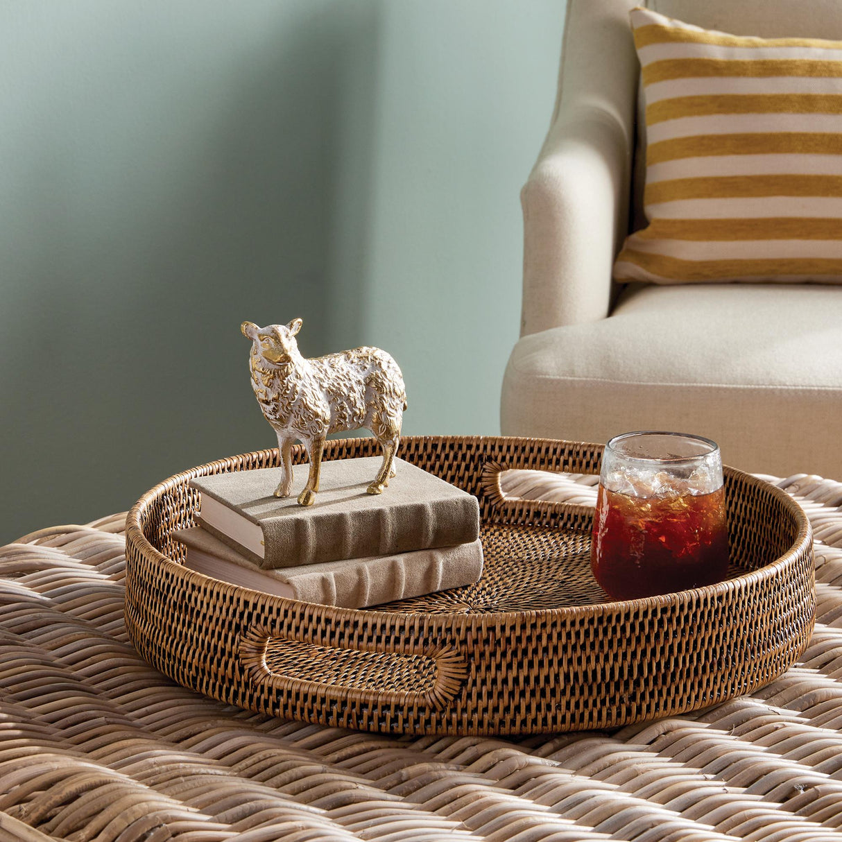 Napa White Ash Gold TUFTON SHEEP SCULPTURE