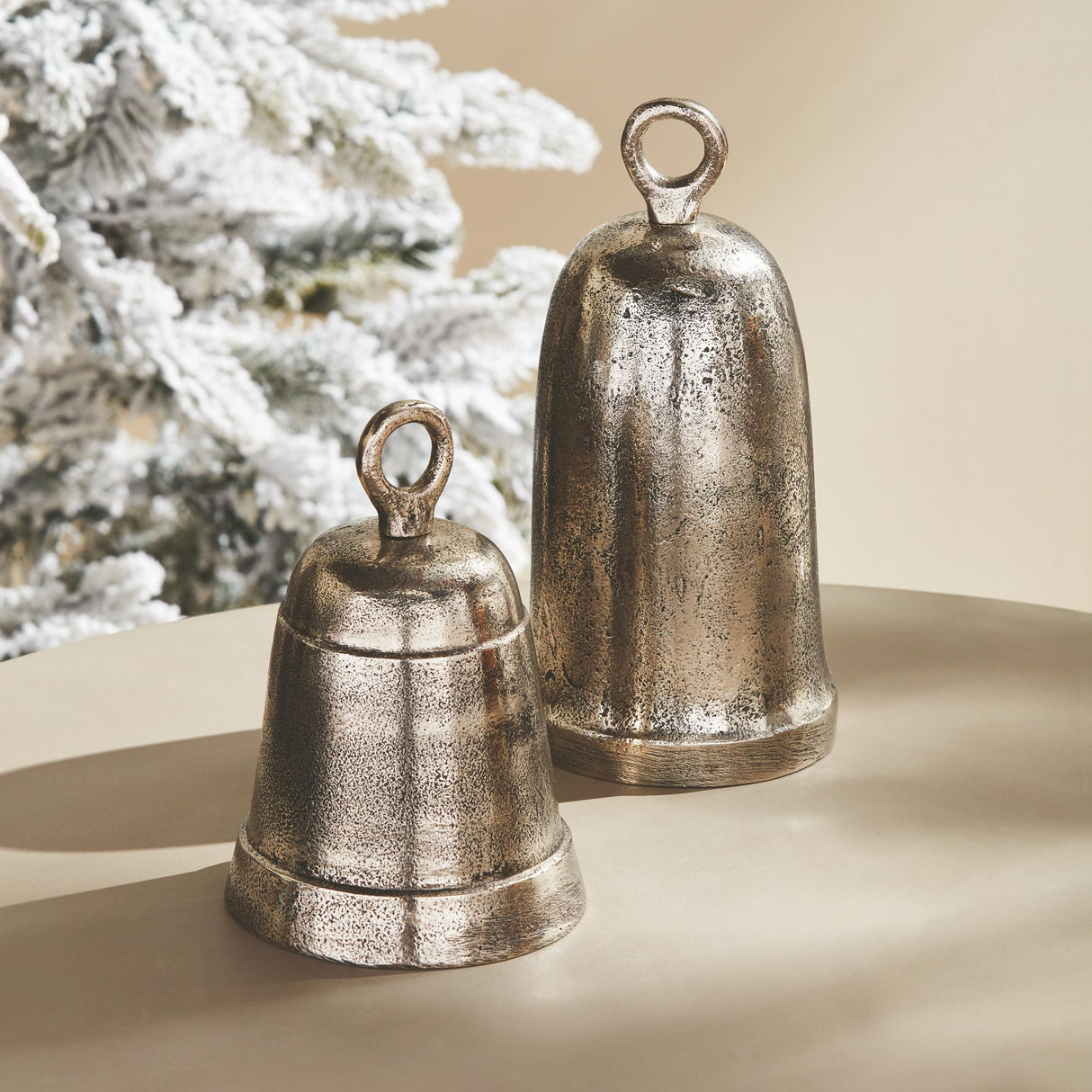 Napa Antique Silver LA TAVERNA GRANDE BELLS, SET OF 2