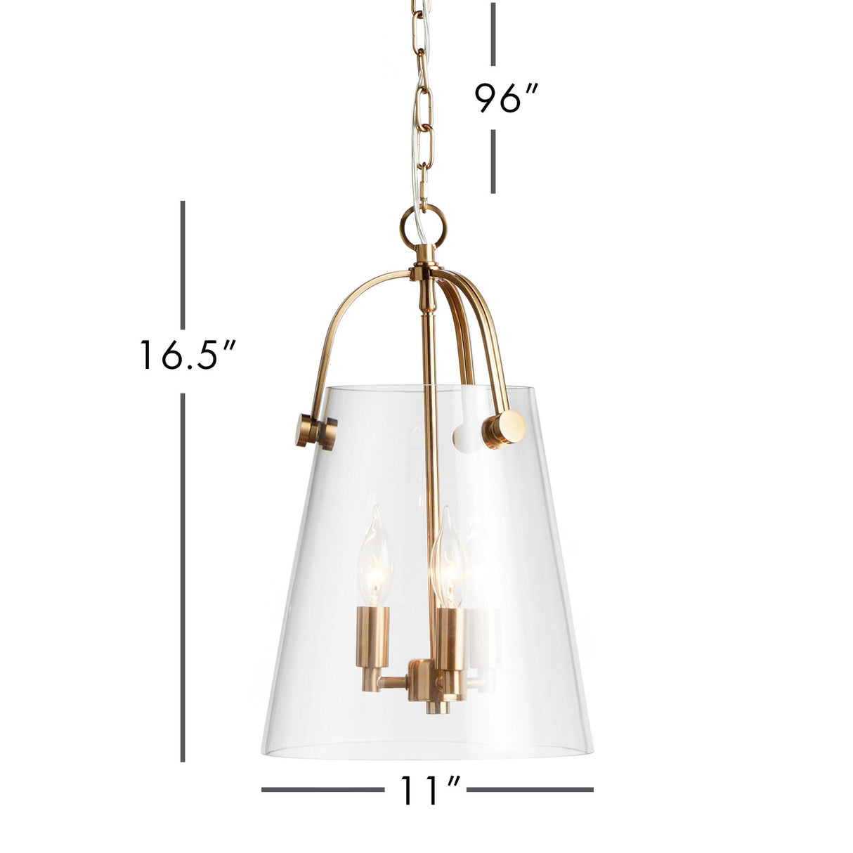 Napa Clear/Gold Capra Pendant Small