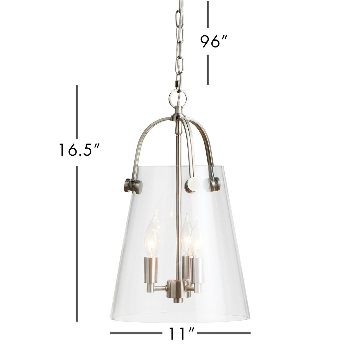 Napa Clear/Silver Capra Pendant Small