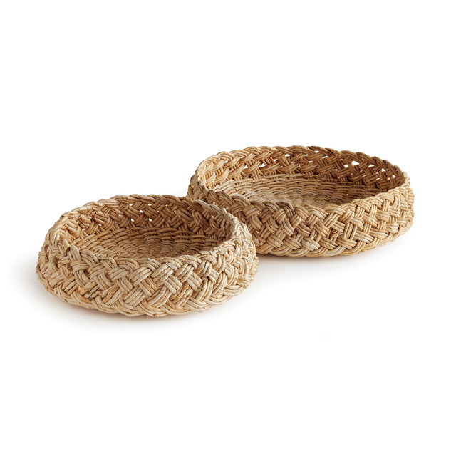 Napa Natural ABACA FRENCH BRAIDED BASKETS, SET OF 2