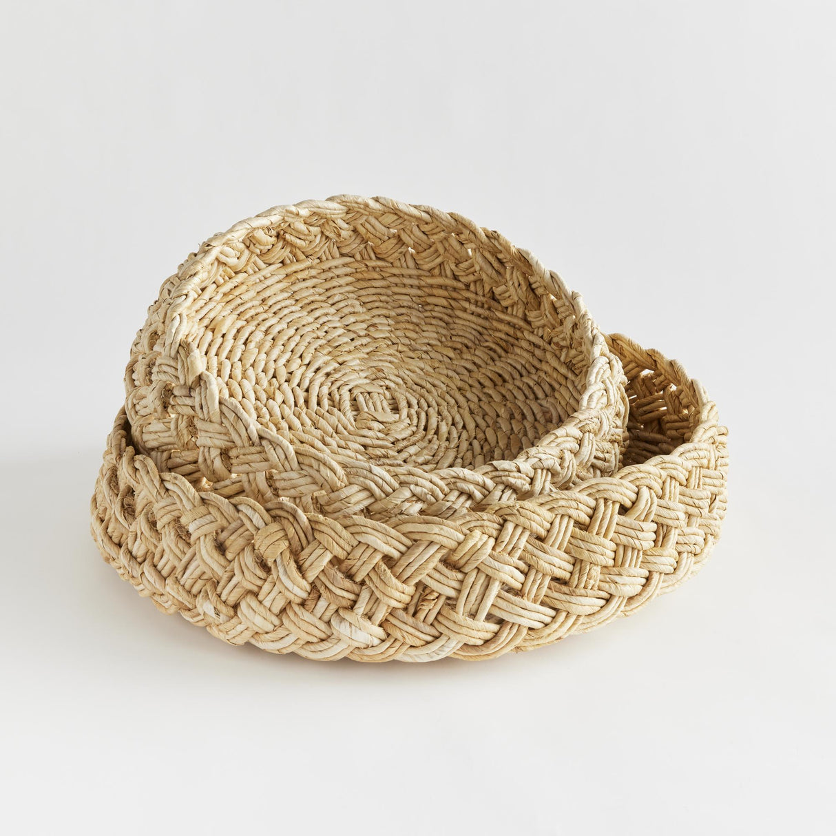 Napa Natural ABACA FRENCH BRAIDED BASKETS, SET OF 2