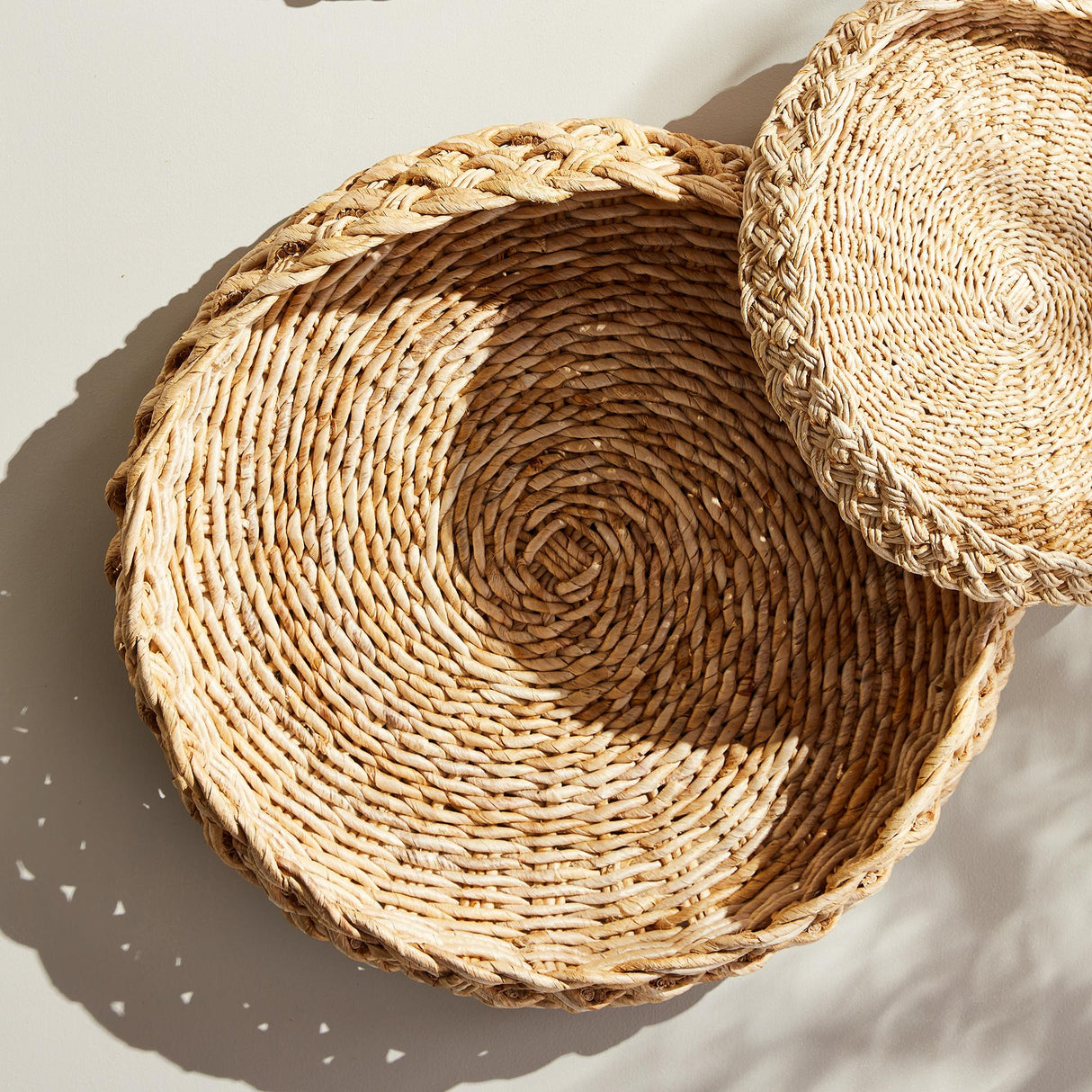 Napa Natural ABACA FRENCH BRAIDED BASKETS, SET OF 2