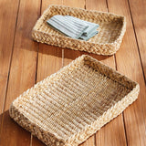 Napa Natural ABACA FRENCH BRAIDED SQUARE TRAYS, SET OF 2