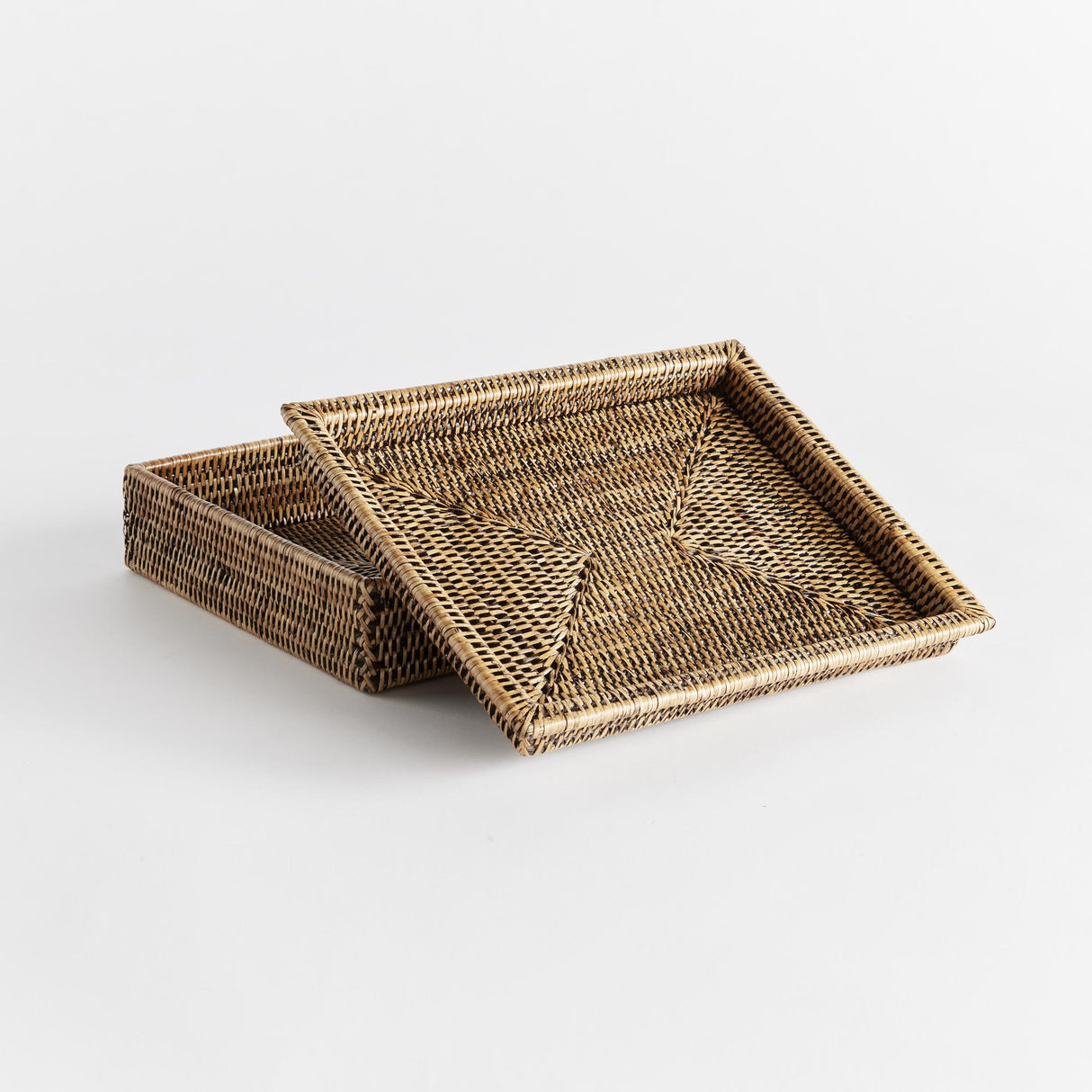 Napa Warm Brown BURMA RATTAN LIDDED LETTER BOX