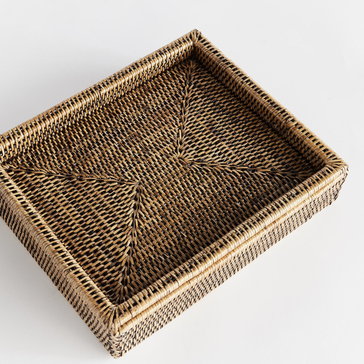 Napa Warm Brown BURMA RATTAN LIDDED LETTER BOX