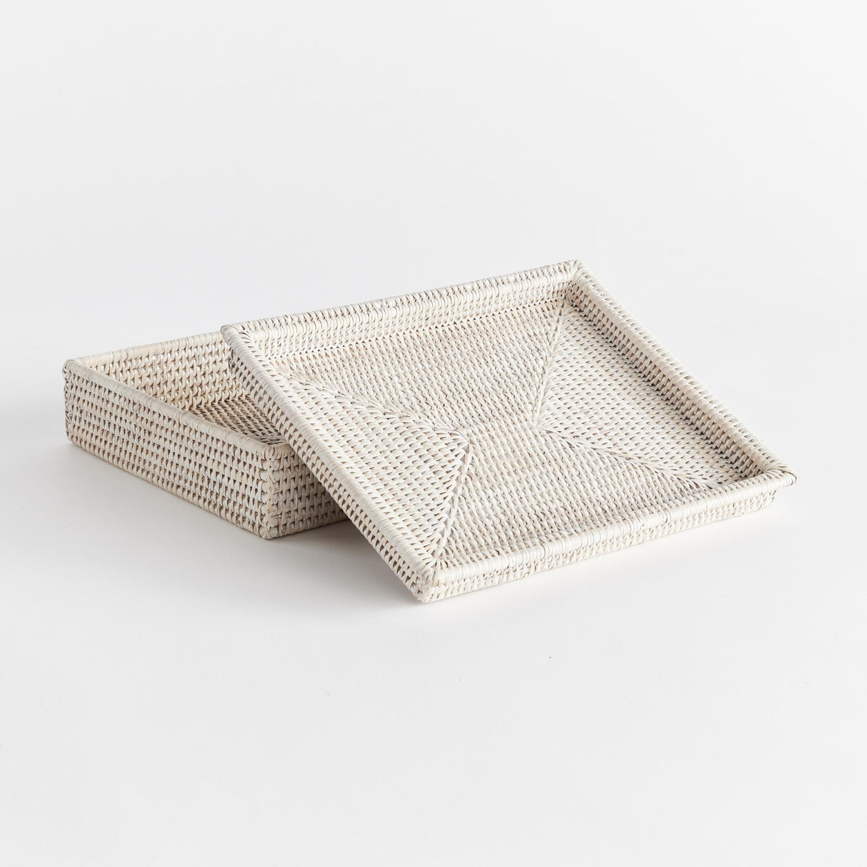 Napa Whitewash BURMA RATTAN LIDDED LETTER BOX