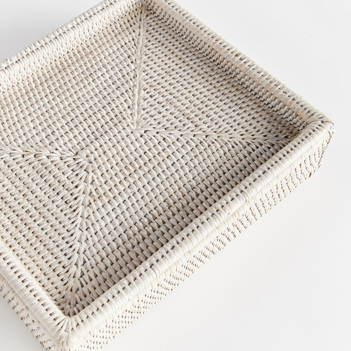 Napa Whitewash BURMA RATTAN LIDDED LETTER BOX