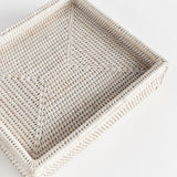 Napa Whitewash BURMA RATTAN LIDDED LETTER BOX