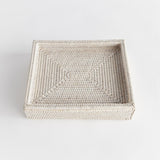 Napa Whitewash BURMA RATTAN LIDDED LETTER BOX