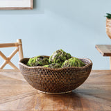 Napa Warm Brown BURMA RATTAN SCALLOPED EDGE BOWL