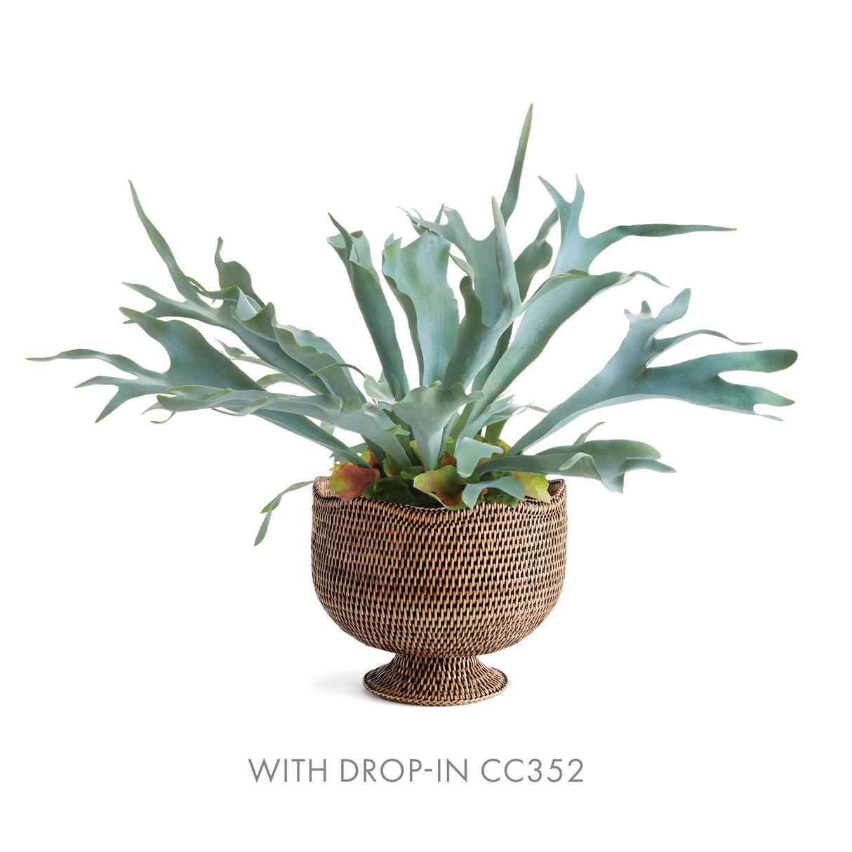 Napa Warm Brown BURMA RATTAN FOOTED CACHEPOT